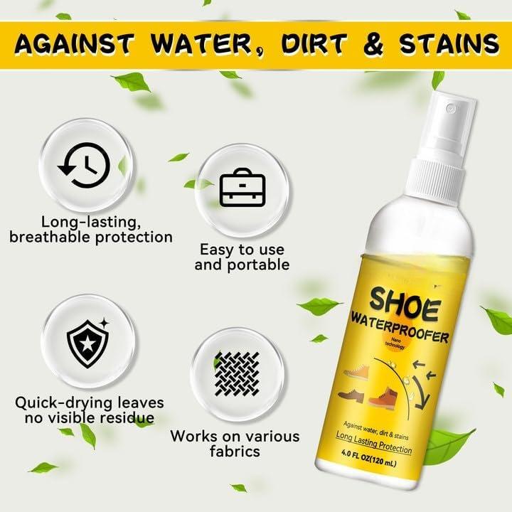 Shoe Protector Spray, 2 Pack Rain and Stain Waterproof Shoe Spray, Nano Suede Protector Spray, Shoe Protection for Sneakers, Converse, Leather and Uggs, Suitable for Men and Women's Shoes (8 FL OZ)