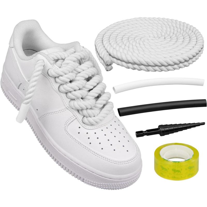 Thick Rope Shoe Laces for Air Force 1, Chunky Twisted Shoelaces with DIY  Accessories for AF Sneaker Shoes