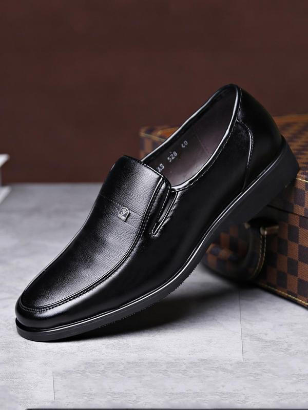 Men's Business Solid Color Low Heel Dress Shoes, 1 Pair Fashionable Slip on Shoes for Work Office, Male Pointed Toe Shoes for All Seasons for Men