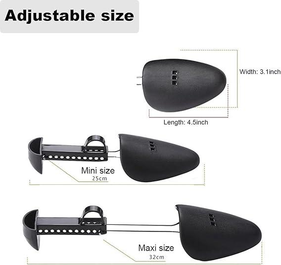 5 Pairs Practical Adjustable Length Men Shoe Tree Shoe Stretcher Boot Holder Shaper Support (Black Color) Footwear Comfort Bedroom Parent Bridal