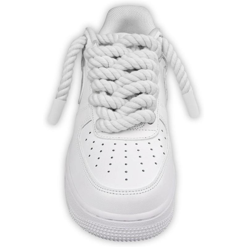 Thick Rope Shoe Laces for Air Force 1, Chunky Twisted Shoelaces with DIY  Accessories for AF Sneaker Shoes