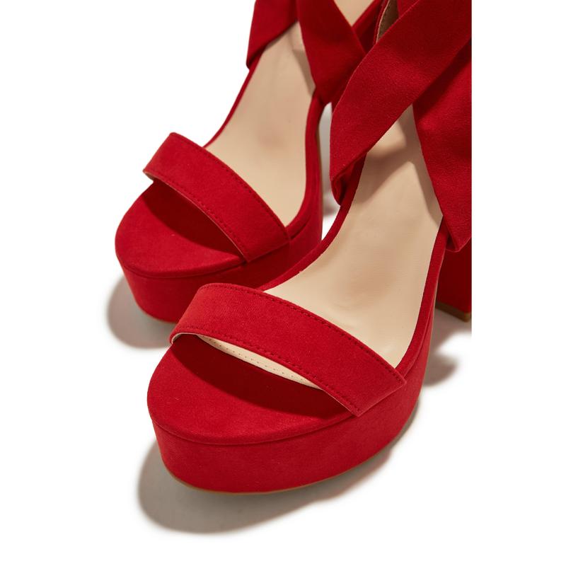 Jodi Block Heel Platforms - Red