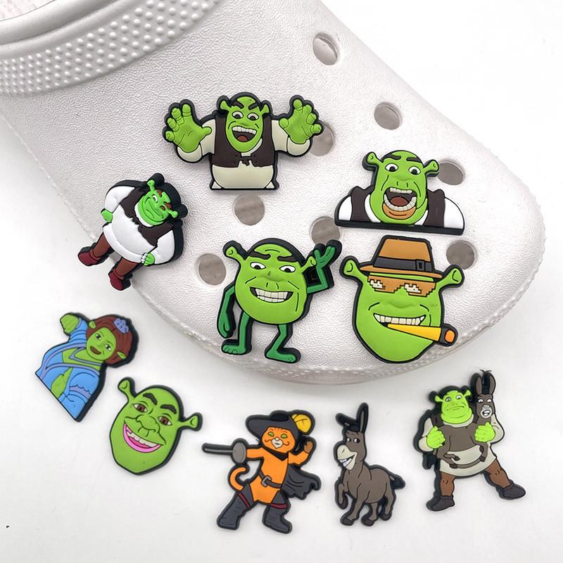 Green Man and Donkey Shoe Charms, Donkey Jibbitz, Clog Charms, Cute Shoe Charms