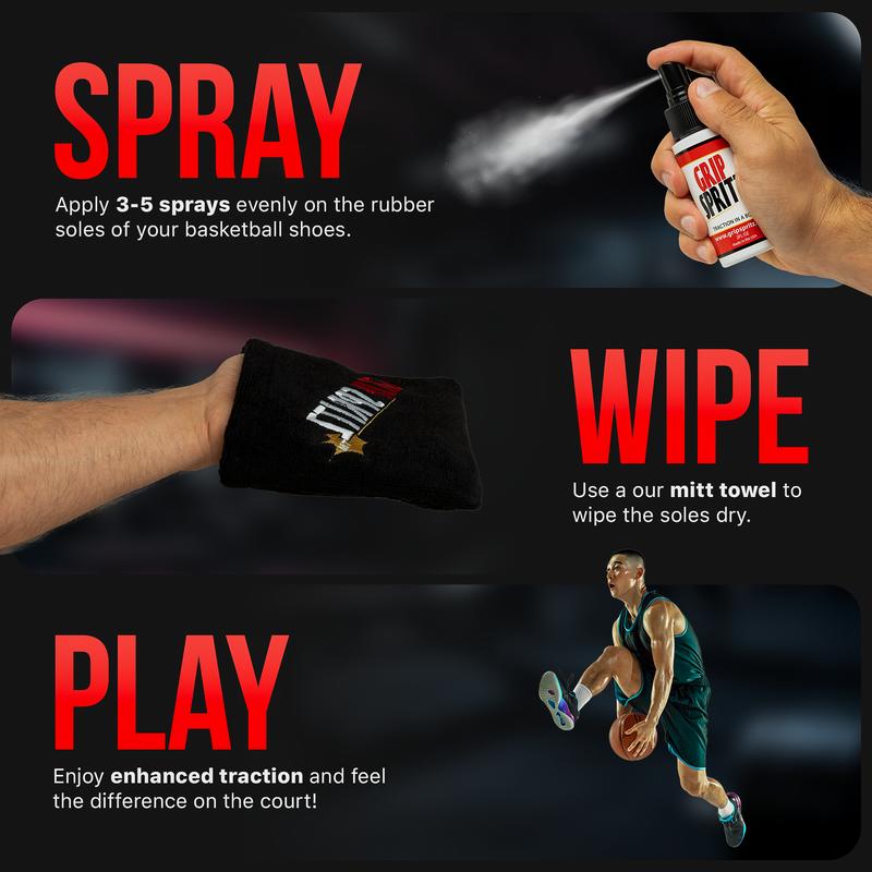 Grip Spritz - Basketball Shoe Grip Spray - Year Round Bundle (School and AAU Season) - Game Long Shoe Traction at Every Practice and Game This Year