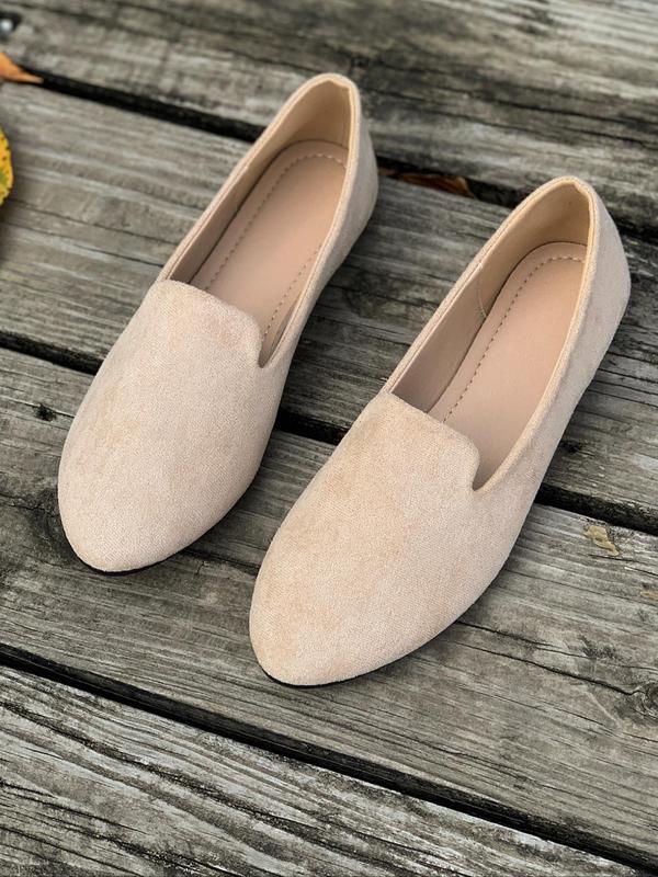 Women's Solid Color Pointed Toe Flat Shoes, Casual Comfortable Breathable Slip on Shoes for Daily Wear, Female Lightweight Breathable Shoes for All Seasons