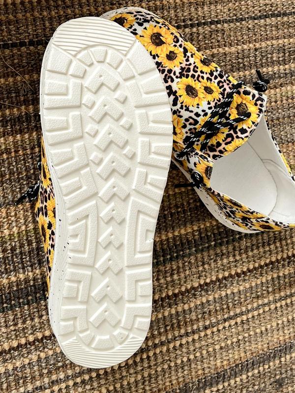 Women's Fashionable Floral Print Slip-on Sneakers, Simple Design All-match Leisure Style Slip on Shoes, Casual Comfortable Sports Shoes for Daily Wear