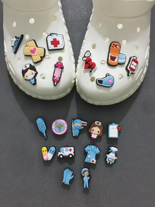 Cartoon Medical Themed Shoes Charms, 20pcs Cute Cartoon Shoes Decoration for Women & Girls, Shoes Decorations for Shoes DIY, Perfect for Doctor Nurse's Gifts