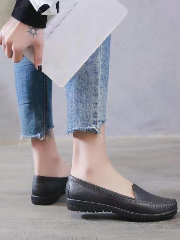 Women's Casual Solid Color Round Toe Flat Shoes, Business Style Comfortable Driving Shoes, All Match Shoes For Daily Wear