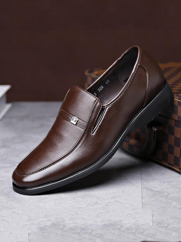 Men's Business Solid Color Low Heel Dress Shoes, 1 Pair Fashionable Slip on Shoes for Work Office, Male Pointed Toe Shoes for All Seasons for Men