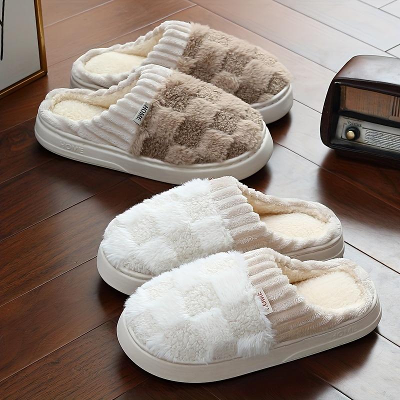 Cotton slippers for women,anti slip cashmere for warmth,monthly slippers for indoor home,cute and fluffy cotton mop Walking Shoes Girl