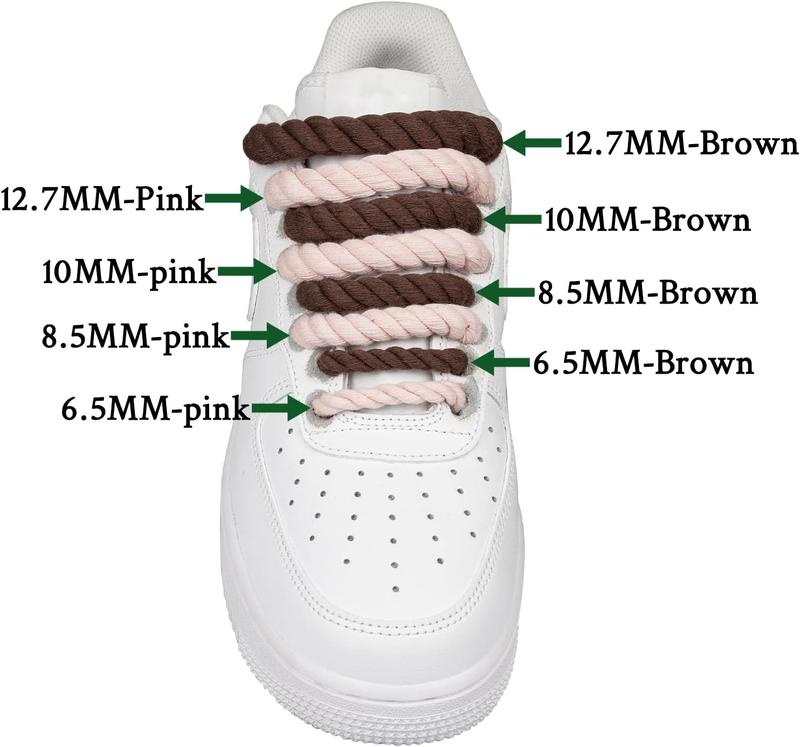 Endoto Thick Rope Laces Air Force 1, Chunky Twisted Shoelaces with DIY Custom Accessories for AF Sneaker Shoes - 2 5