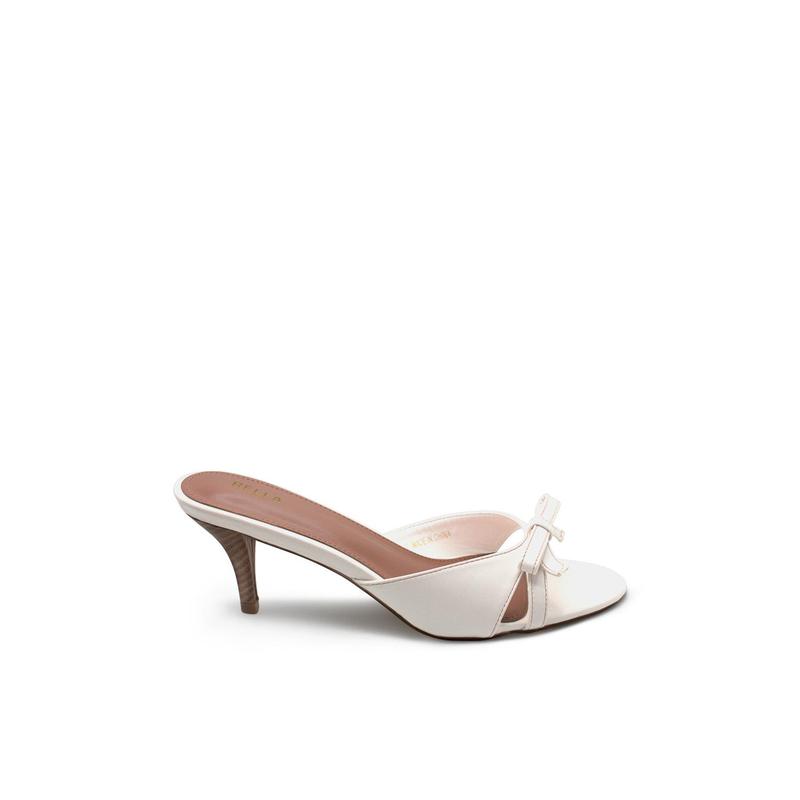 Delia Bow Kitten Heel - White