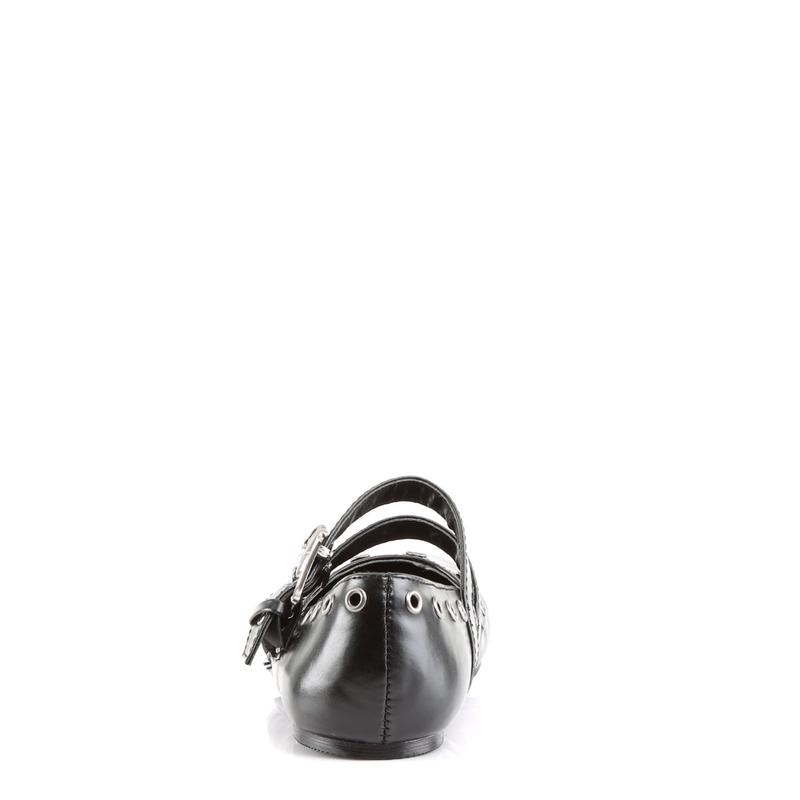 Demonia Daisy-03 Black Vegan Leather Flats