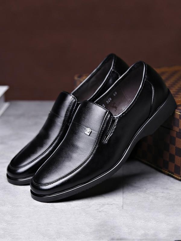 Men's Business Solid Color Low Heel Dress Shoes, 1 Pair Fashionable Slip on Shoes for Work Office, Male Pointed Toe Shoes for All Seasons for Men