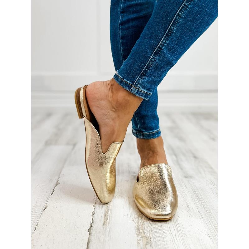 Corkys Spotlight Slip On Mule Shoes in Gold