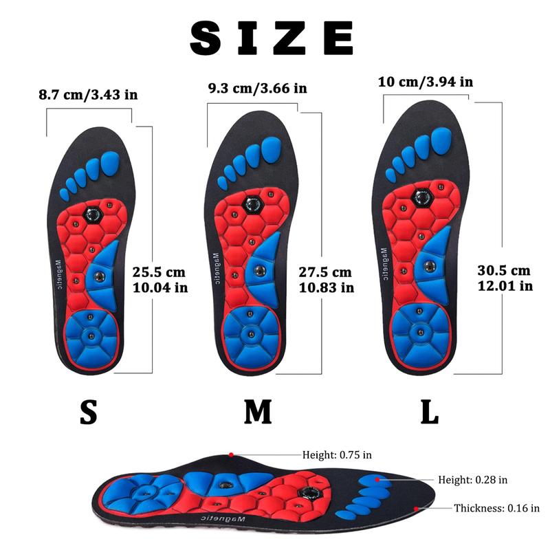 Akusoli Acupressure Insoles, Akusoli Magnetic Acupressure Insoles, Soft Breathable Orthotic Arch Support Insoles for Women and Men Relieve Tired, Achy Feet