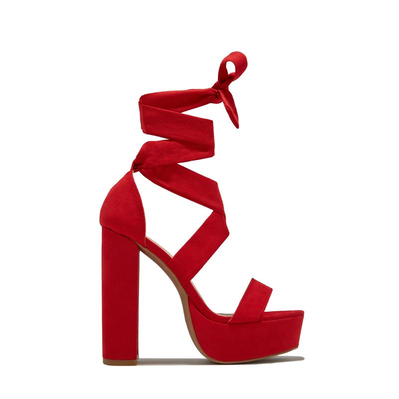 Jodi Block Heel Platforms - Red