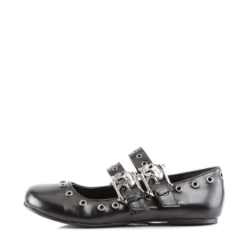 Demonia Daisy-03 Black Vegan Leather Flats