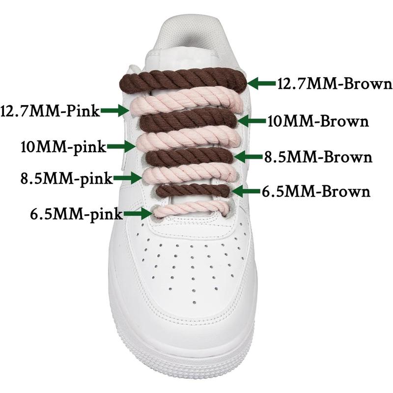 Thick Rope Shoe Laces for Air Force 1, Chunky Twisted Shoelaces with DIY  Accessories for AF Sneaker Shoes