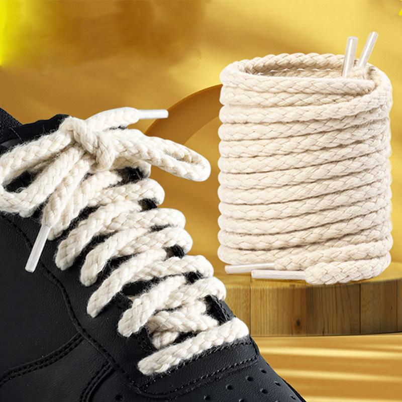 Braided Rope Laces, 1 Pair Anti Pilling Shoelaces, Round Retro Thickened Shoelaces, Sports Shoe Accessories for Men & Women