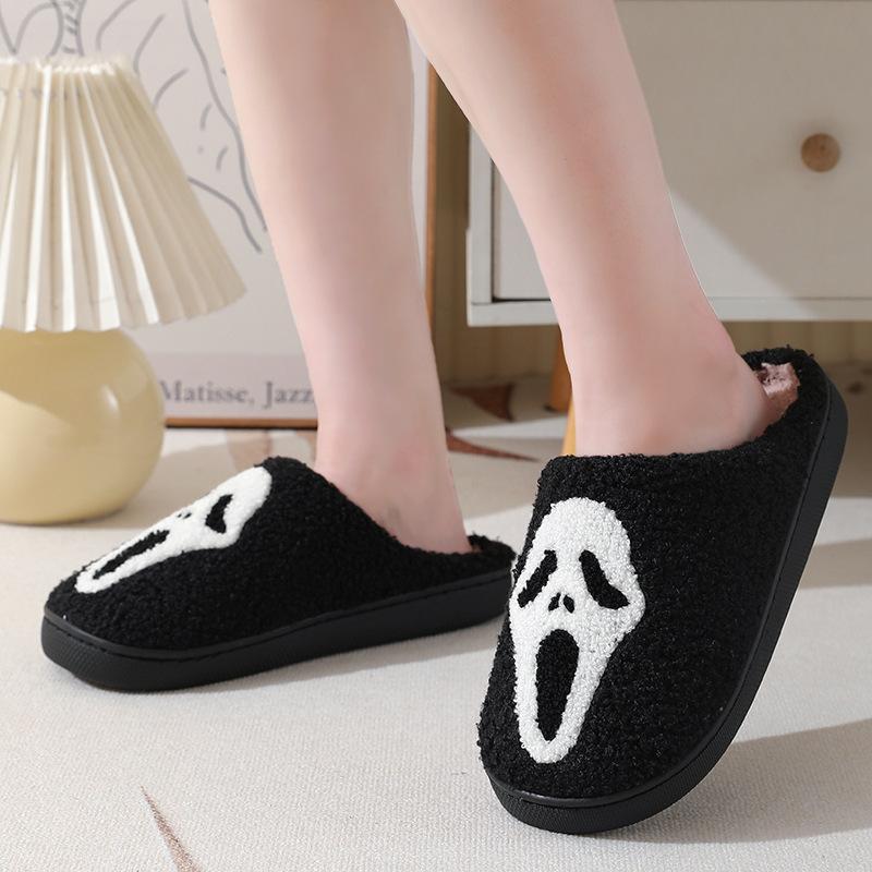 Cotton Slippers Womens Ghost Face for Women and Men Holiday Season Indoor Shoes Girl Flipflop Walking Shoes Footwear