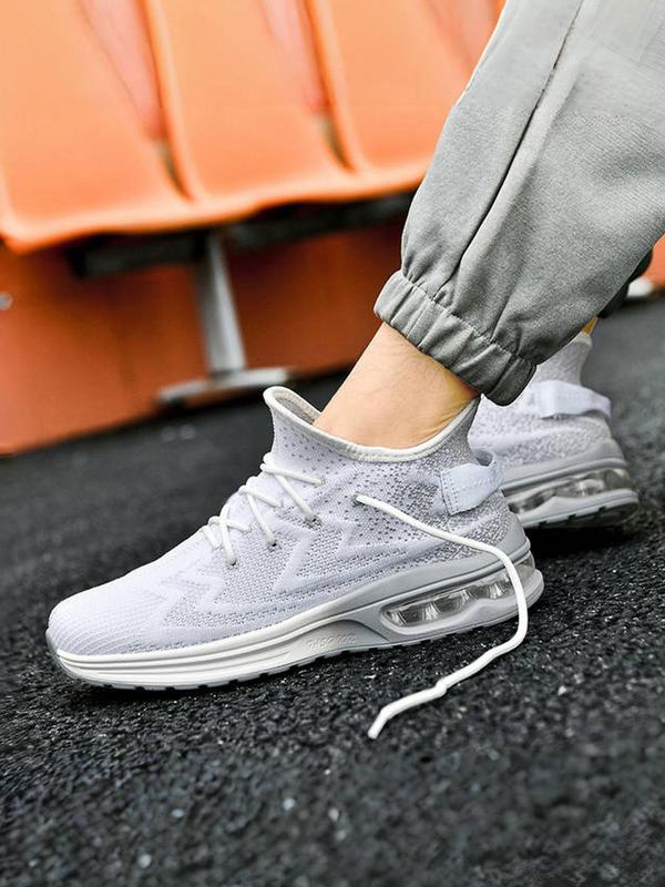 Men's Sporty Lace Up Mid Top Sneakers, Casual Sports Shoes, Comfortable Breathable Running Shoes, Trendy All-match Sneakers for Daily Wear