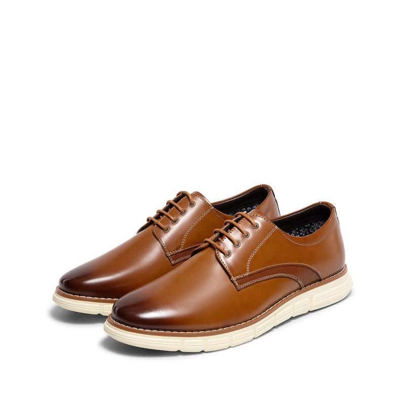 Bruno Marc [CrossFlex Neat Polish] Men's Lightweight EVA Outsole Wide Plain-Toe Dress Oxford Sneakers