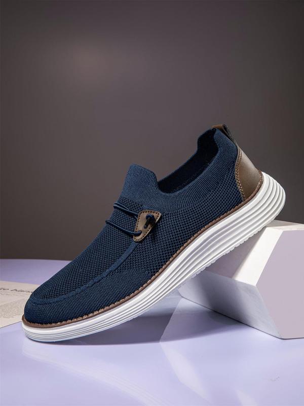 Men's Business Style Solid Color Slip-on Loafers, Casual Comfortable Breathable Flat Shoes, Fashionable Shoes for Daily Wear