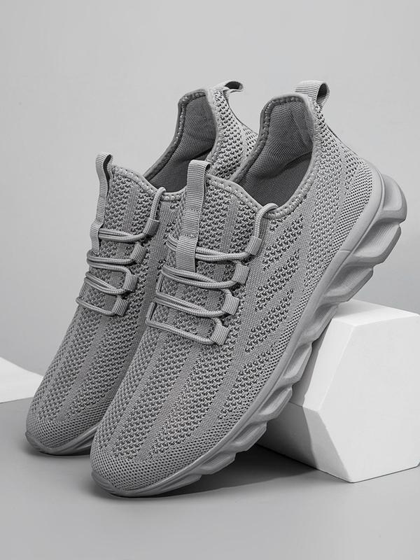 Men's Cut Out Sole Lace Up Low Top Sneakers, Casual Sporty Breathable Comfortable Running Shoes, Male All-match Round Toe Sports Shoes for Daily Wear