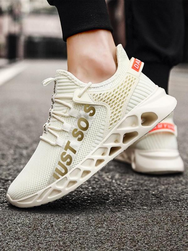 Women's Letter Print Lace Up Low Top Sneakers, 2024 New Style Casual Comfortable Breathable Sports Running Shoes, All-match Basic Shoes for Daily Wear