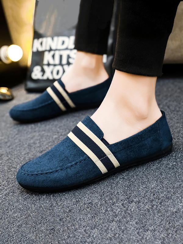 Men's Simple Plain Round Toe Slip-on Shoes, 2024 Fashionable Summer New Casual Comfortable Flat Shoes for Daily Wear, Breathable Non-slip Loafers