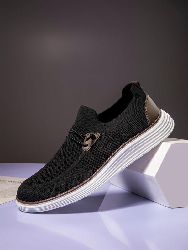 Men's Business Style Solid Color Slip-on Loafers, Casual Comfortable Breathable Flat Shoes, Fashionable Shoes for Daily Wear