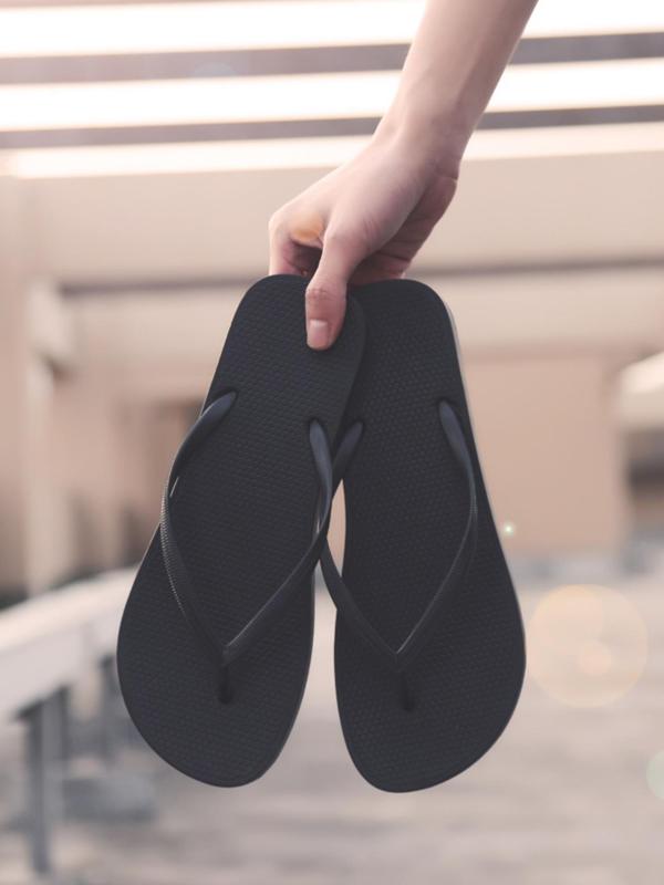 Men's Casual Solid Color Plain Soft Comfortable Slides, Outdoor Beach Flip-flops, Summer Toe Thong Flip-flops for Summer 2024