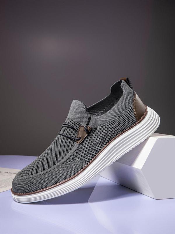 Men's Business Style Solid Color Slip-on Loafers, Casual Comfortable Breathable Flat Shoes, Fashionable Shoes for Daily Wear