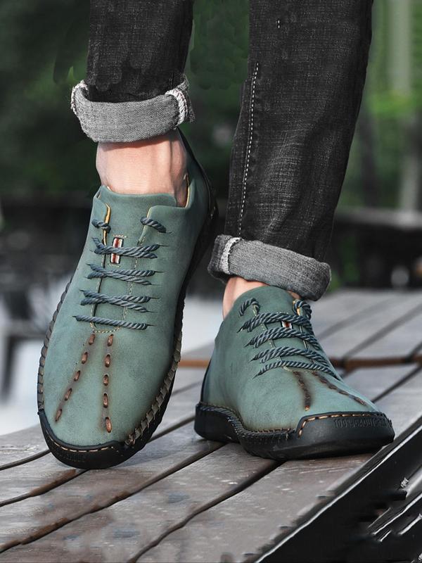 Men's Fashionable Vintage Hand-stitched Design Casual Shoes, Casual Comfortable Breathable Non-slip Shoes for Daily Wear, Fashion Shoes for Party, Daily Clothing Decor