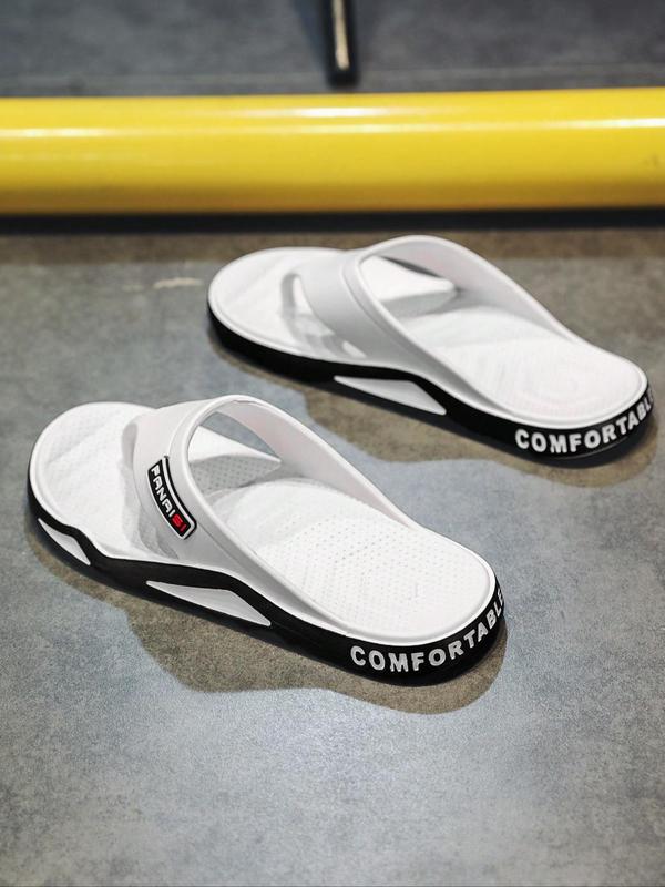 Men's Casual Plain Flip Flops, Fashionable Open Toe Sports Leisure Beach Sandals, Summer Casual Comfortable Slippers for Outdoor Beach