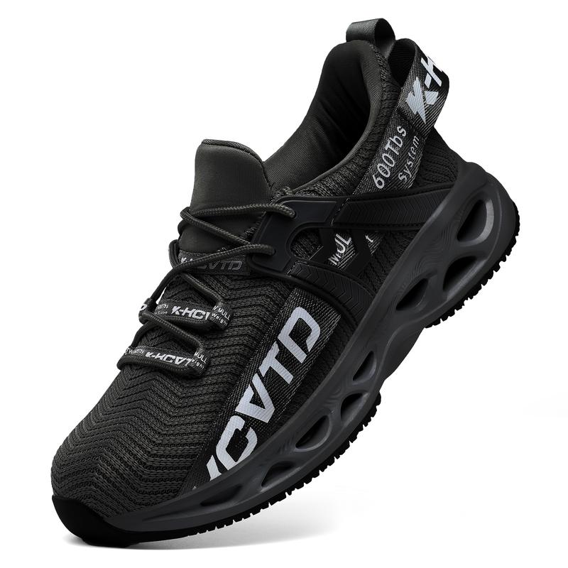 Men and Women's Steel Toe IndustrialWork Shoes, Breathable Anti-slip LowTop Knitted Sneakers, LightweightOutdoor Working Shoes