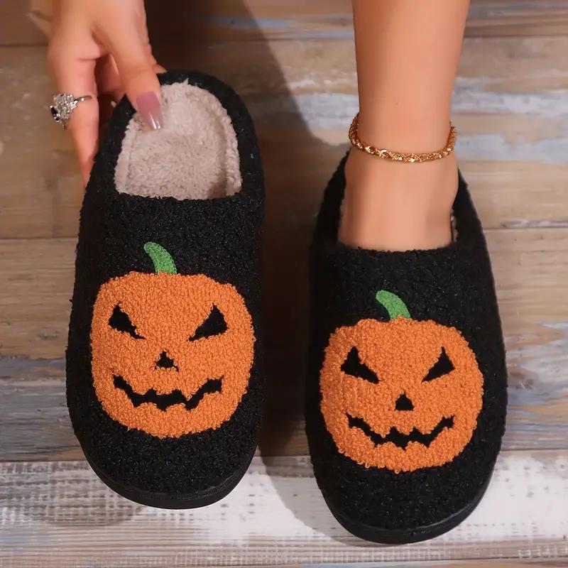 Ghost Slippers for Men Women Black Friday Scream Spooky Slippers for Warm Winter Comfort Indoor Footwear Living Room Cozy Skull Pumpkin Slippers