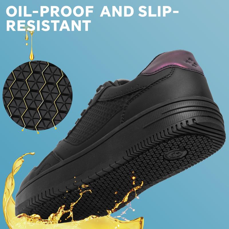 SPIEZ Waterproof Oilproof Non Slip Shoes for Men Women, Service shoes for Kitchen Chef Restaurant Black US4.5-13.5 Sneaker Training