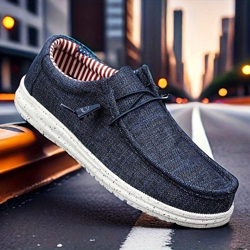 Men's Casual Stylish Loafers-Lightweight and Comfortable Slip-on Sneaker, Suitable for Running, Walking and Driving | Breathable Nylon Canvas Upper with Eva MD Sole