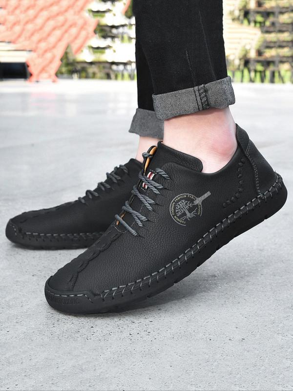 Men's Fashionable Vintage Hand-stitched Design Casual Shoes, Casual Comfortable Breathable Non-slip Shoes for Daily Wear, Fashion Shoes for Party, Daily Clothing Decor