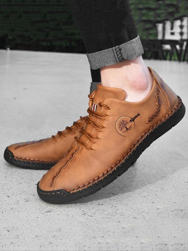 Men's Fashionable Vintage Hand-stitched Design Casual Shoes, Casual Comfortable Breathable Non-slip Shoes for Daily Wear, Fashion Shoes for Party, Daily Clothing Decor