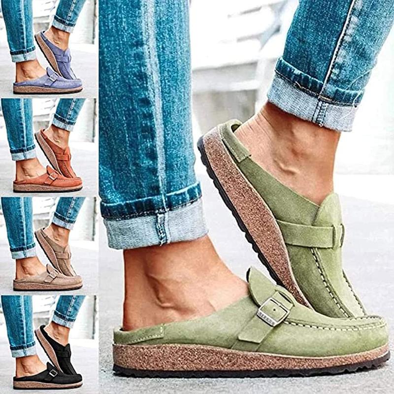 2024 Women Suede Clogs Mules Garden Loafer Shoes Memory Foam Slipper Casual  Sneakers Comfortable Slip on Sandals Anti-Slip Backless Home Office Walking Shoes