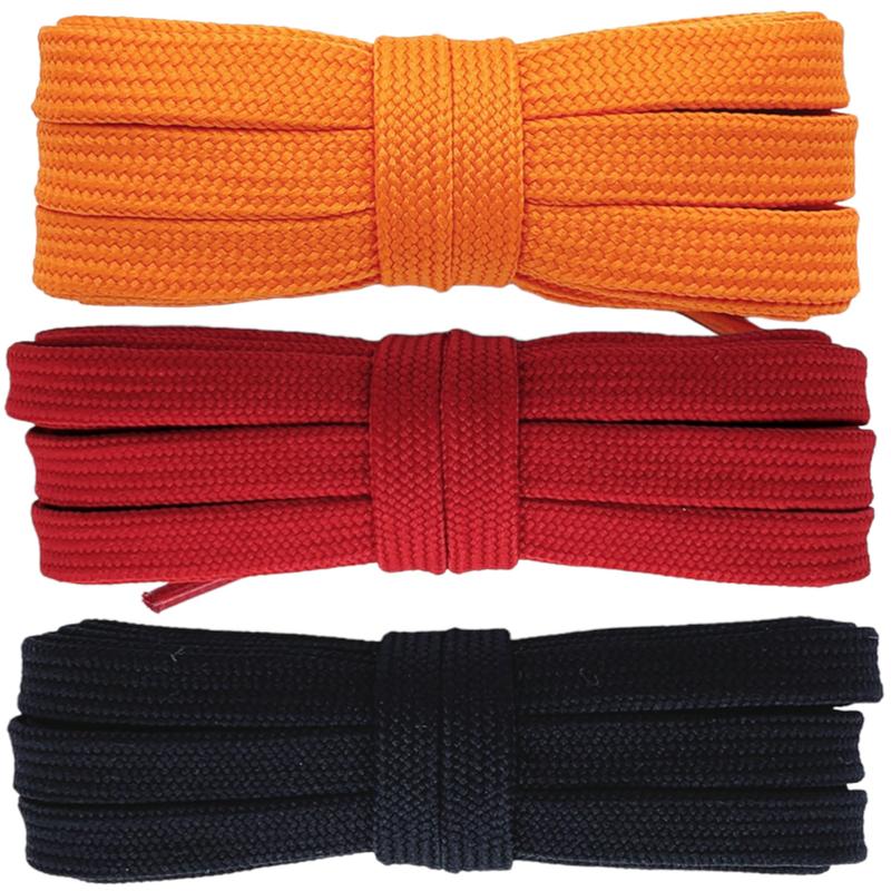 GEN BIGBOTTLE 3 Pairs Black-Orange-Red Flat Shoe laces For Sneakers, For Converse, af1, AJ1, NIKE, ADDIDAS,...Kids Shoe Laces, Elastic Shoe Laces For Adults, Boot Laces, Shoe Lace