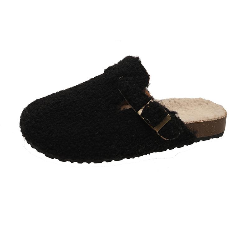 Soft Footbed Teddy Fur Mule Clogs For Woman Winter Warm Plush Slide Sandals Ladies Brand Design Fluffy Birken Shoes