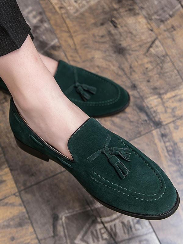 Men's Elegant Tassel Decor Loafers, Business Style Solid Color Slip-on Shoes, Fashionable Comfortable Shoes for Daily Wear