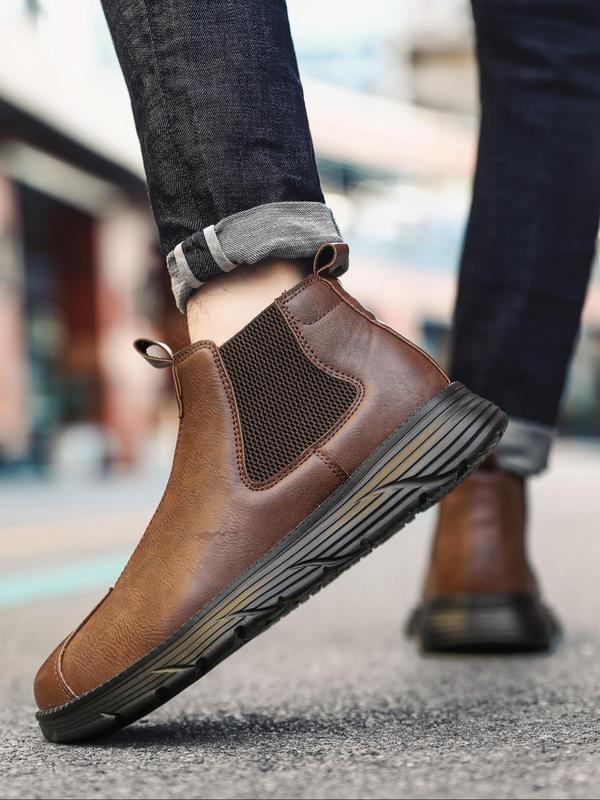 Men's Fashionable Solid Color Slip on Chelsea Boots, Casual Comfortable Breathable Boots for Daily Wear, Fashion Shoes for Party, Daily Clothing Decor