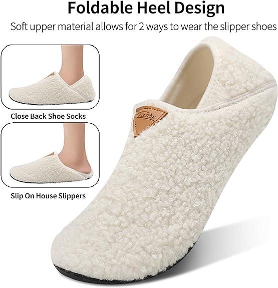 Women's Slippers Boots Memory Foam Fuzzy Booties House Shoes Winter Warm Indoor Outdoor