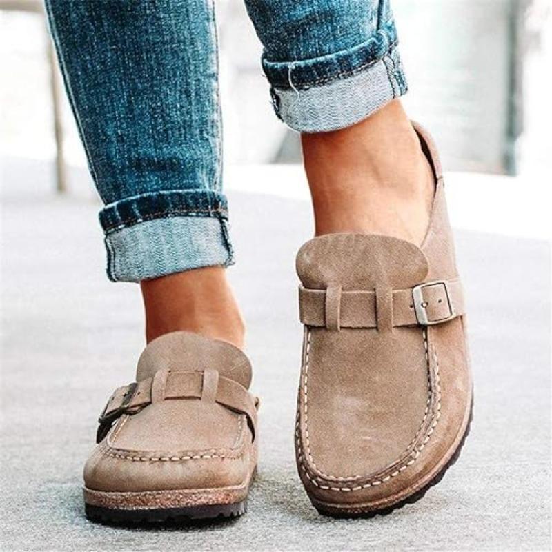 NEW fashionable Clogs for Women Suede Soft Leather Clogs Classic Cork Clog Antislip Slippers Waterproof Mules House Sandals Buc