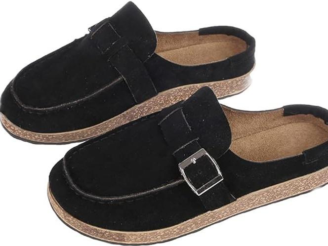 NEW fashionable Clogs for Women Suede Soft Leather Clogs Classic Cork Clog Antislip Slippers Waterproof Mules House Sandals Buc